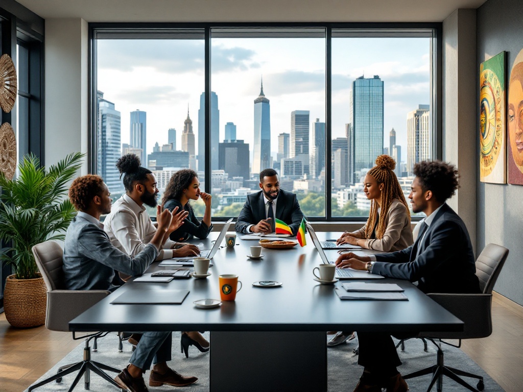 Business meeting in Ethiopia